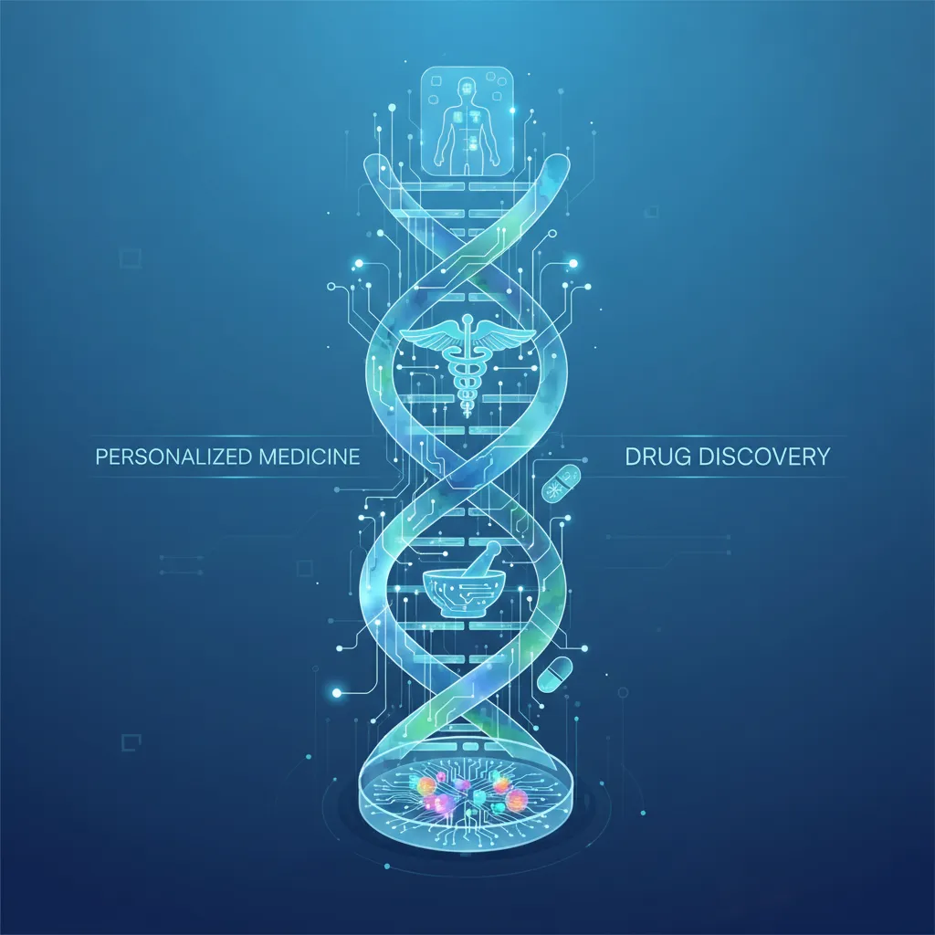 Quantum computing in healthcare, DNA, medical symbols, quantum circuits