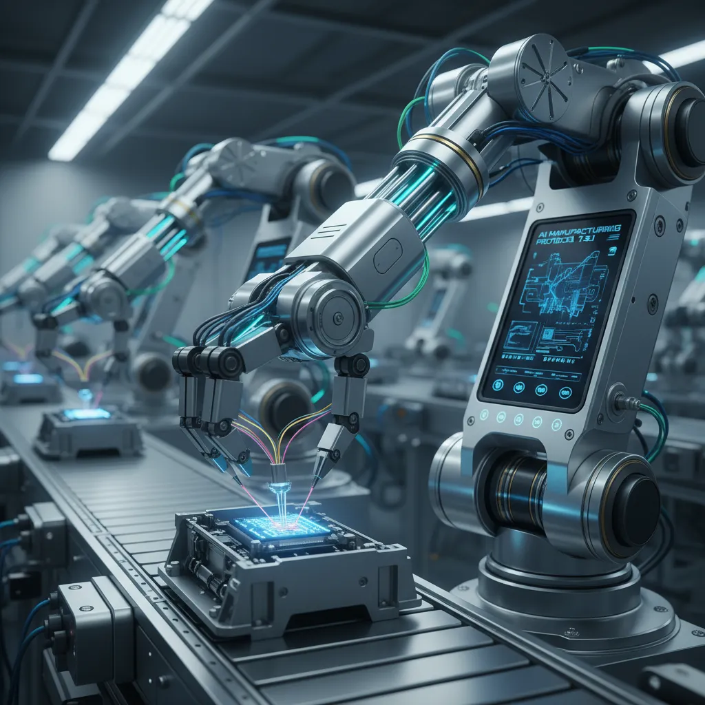 Robotic arm on an assembly line