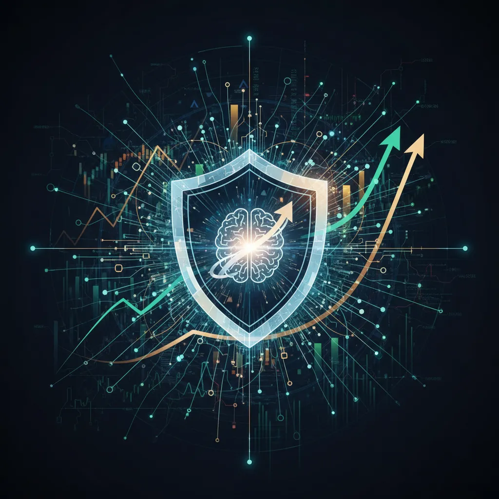 Abstract image of secure AI investment growth