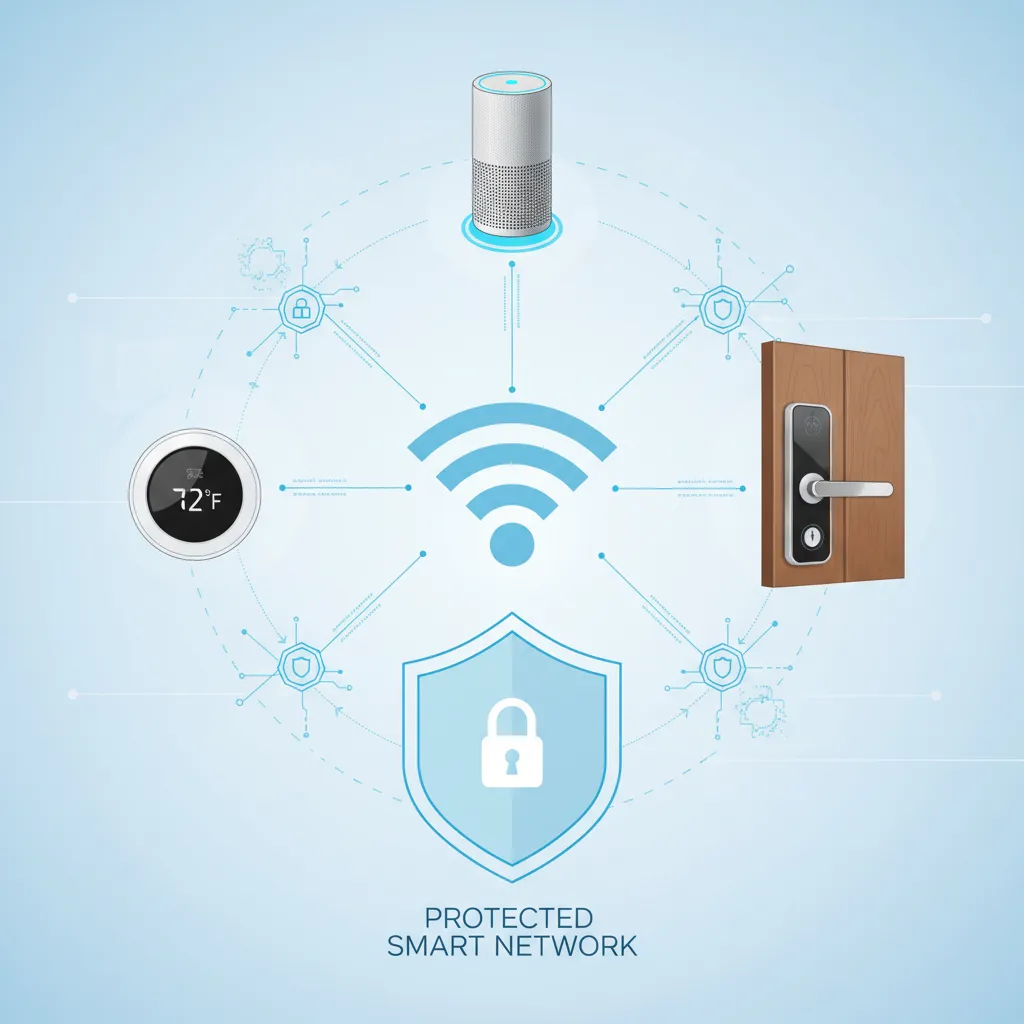 Diagram of secure smart home device network