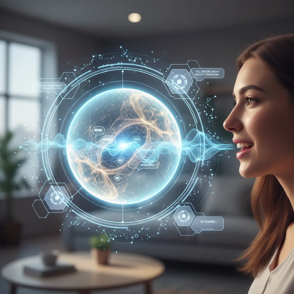 Siri as a conversational AI orb interacting with user voice