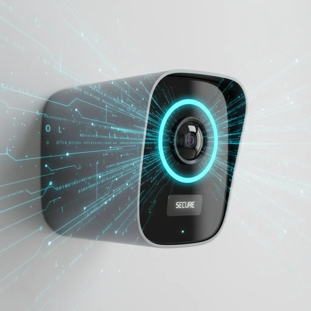 Smart security camera with encryption glow