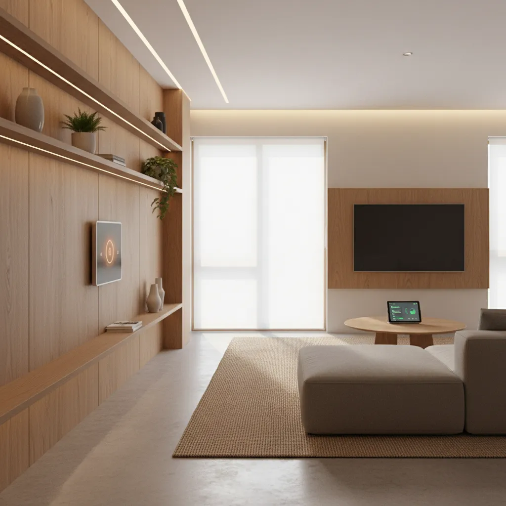 Energy-efficient smart home interior.