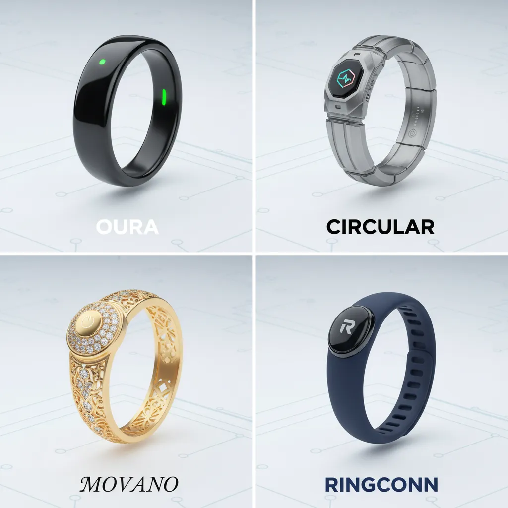 Different smart ring designs and brands