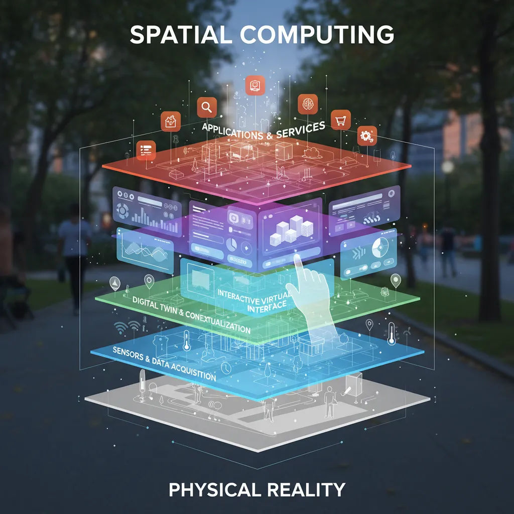 Stylized illustration of spatial computing concept