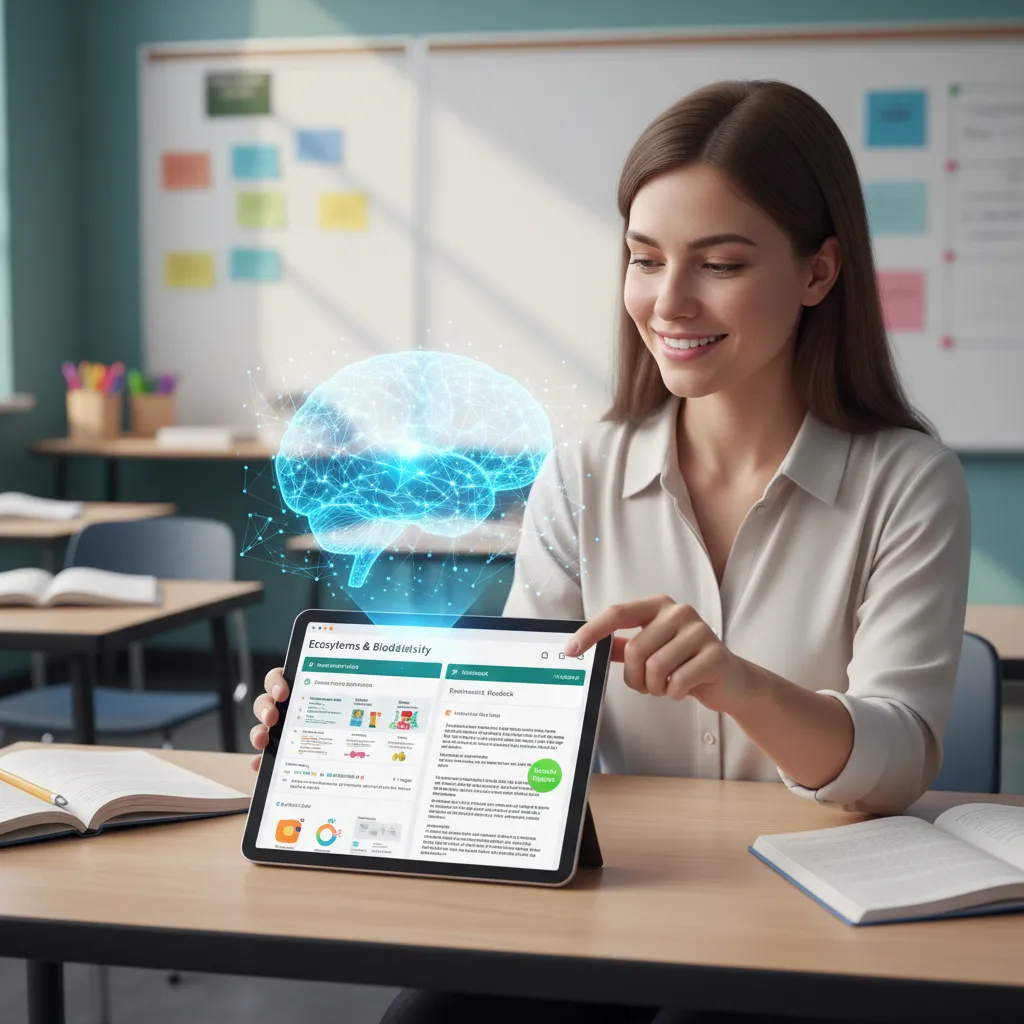 Teacher using AI assistant for lesson planning