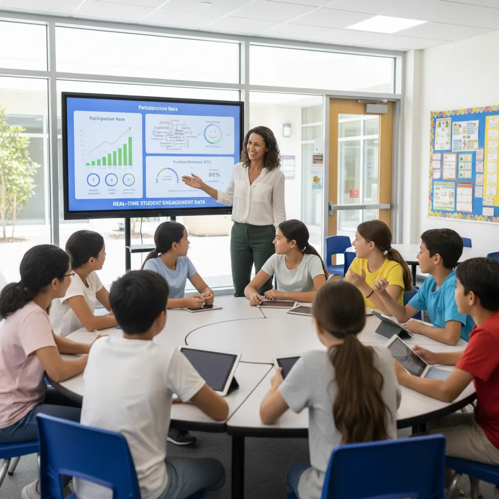 Teacher using AI to monitor student engagement