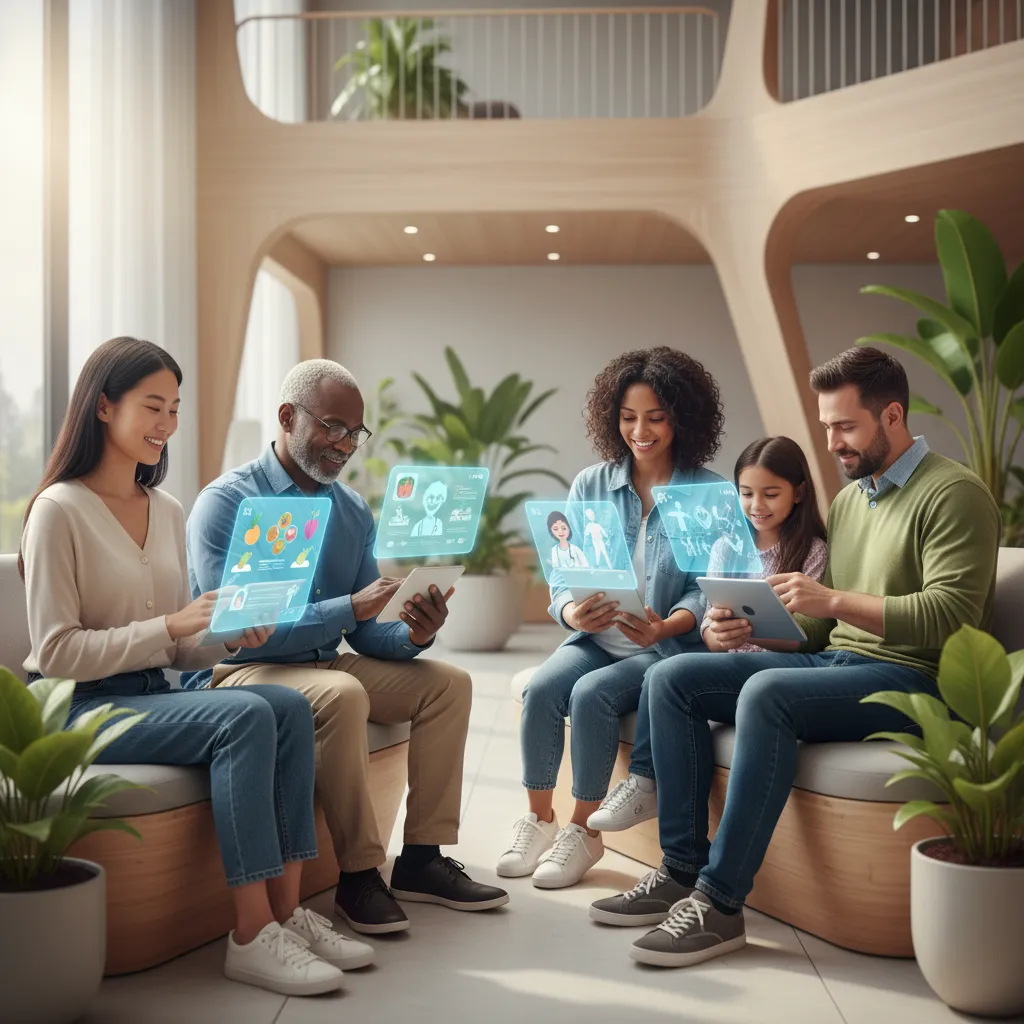 People using AI virtual health assistants on their devices