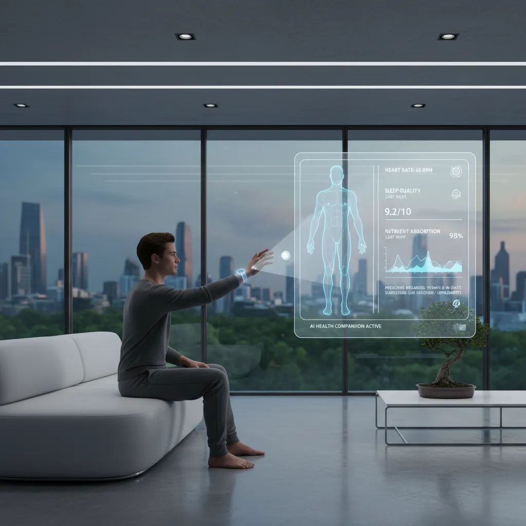 Person using a wearable device to view health metrics