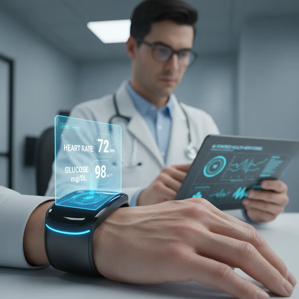Patient wearing an AI-powered smart wearable for health monitoring